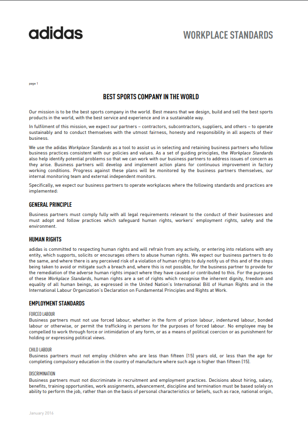adidas employee code